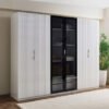 Arctic Smart 6-Door Wardrobe with Transparent Glas...