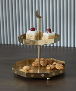 Layali Noor 2-Tier Cake Stand - 27x27x32 cm