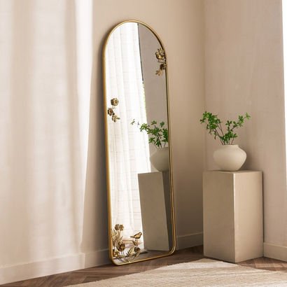 Aayra Luxe Metal Floor Mirror - 58x4x170 cm