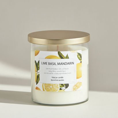 Aure Blown 532 ml Lime Basil Mandarin Jar Candle w...