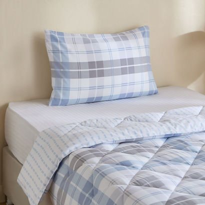 Madrid Plaid 2-Piece Microfiber Twin Reversible Co...