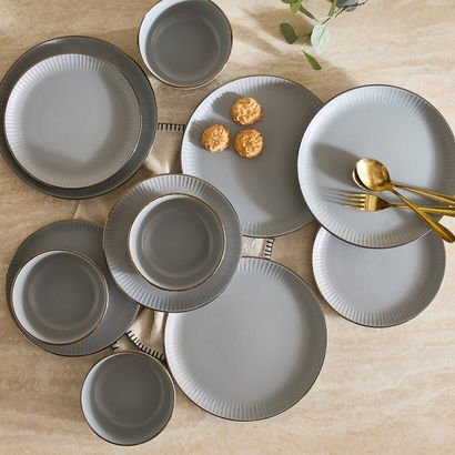 Elegenza Embossed 12-Piece Dinner Set - Serves 4