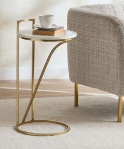 Cavon Gradient Genuine Marble Top Accent Table