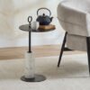 Vendra Isabela Geniune Marble Base Accent Table