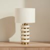Zeston Ceramic and Metal Table Lamp with Linen Sha...