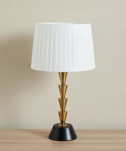 Zeston Metal Table Lamp with Pleated Shade - 59 cm