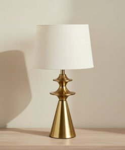 Zeston Metal Table Lamp with Linen Shade - 56 cm