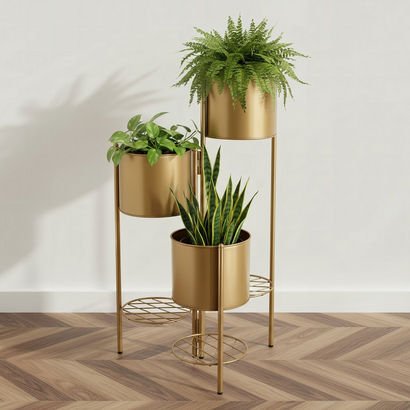 Vista Ace Premium Metal Foldable Planter Stand - 2...