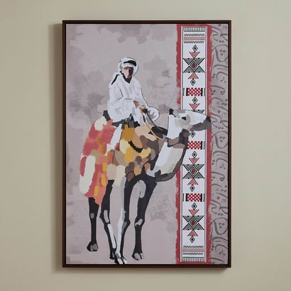 Madiha 100% Printed Arabic Wall Art - 80x3x120 cm