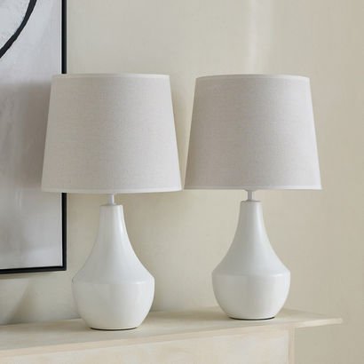 Cayan 2-Piece Ceramic Table Lamp Set - 28x28x50 cm
