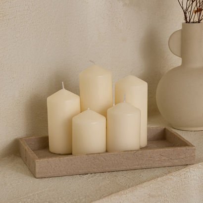 Luna 5-Piece Unscented Pillar Candle Set