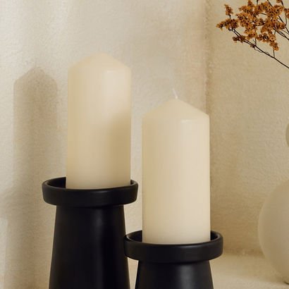 Luna 2-Piece Unscented Pillar Candle Set