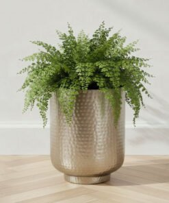 Aurum Avya Metal Hammered Planter with Base - 25.5...