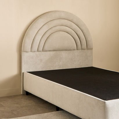 Ivory Crescent Upholstered Twin Headboard - 120x20...