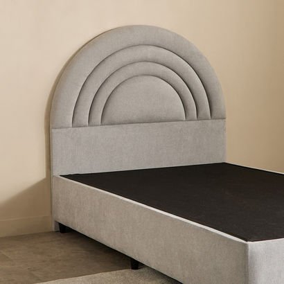 Ivory Crescent Upholstered Twin Headboard - 120x20...
