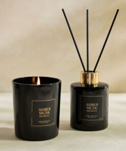Rabia Midnight Amber Musk Candle and Reed Diffuser...