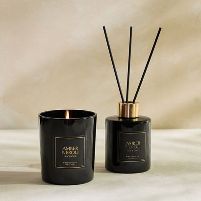Rabia Midnight Amber Neroli Candle and Reed Diffus...