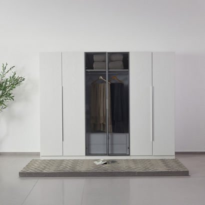 Frankfurt 6-Door Transparent Glass Wardrobe with 2...