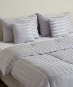 Stannford 5-Piece Satin Stripe Microfiber King Com...