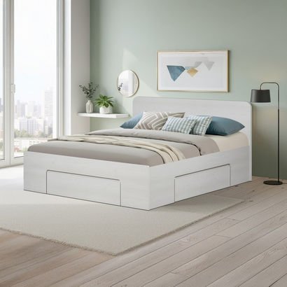 Movo Cervo King Bed with 3 Drawers - 180x200 cm