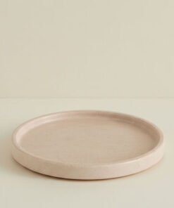 Zen Natural Travertine Round Marble Tray - 25x25 c...