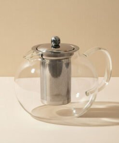 Zen Borosilicate Glass Spherical Shaped Teapot wit...
