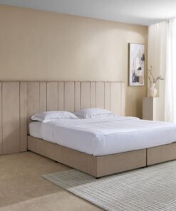 Angelic Linear Velvet Extended Headboard Upholster...