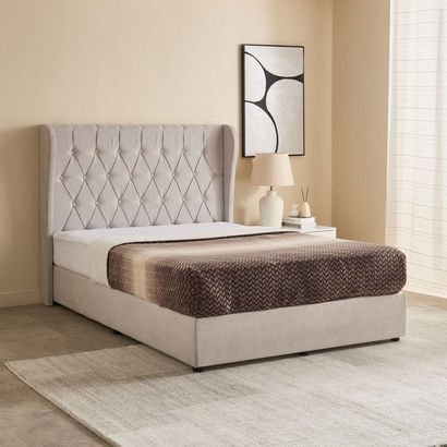 Curvy Chester Queen Upholstered Bed - 160x200 cm