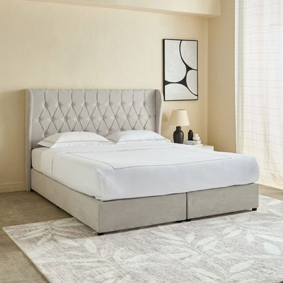 Curvy Chester King Upholstered Bed - 180x200 cm