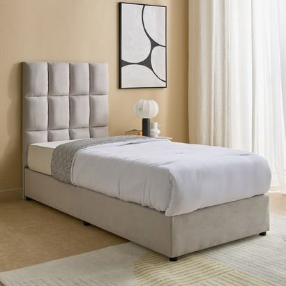 Curvy Rubik Single Upholstered Bed - 90x200 cm