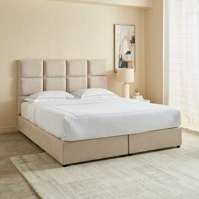 Curvy Rubik Upholstered King Bed - 180x200 cm