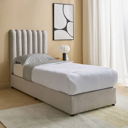 Curvy Haze Upholstered Single Bed - 90x200 cm