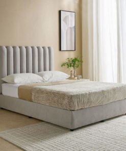 Curvy Haze Upholstered Queen Bed - 140x200 cm