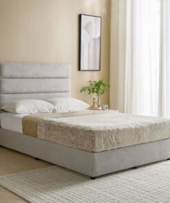 Curvy Linear Upholstered Twin Bed - 120x200 cm