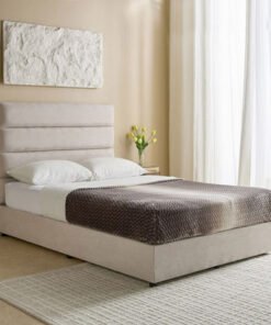 Curvy Linear Upholstered Queen Bed - 140x200 cm