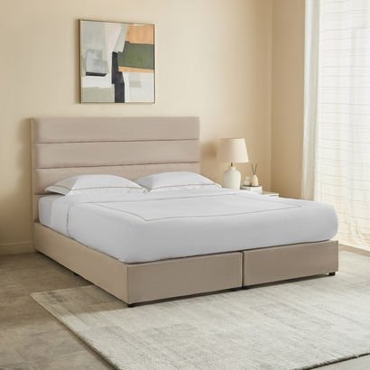 Curvy Linear King Upholstered Bed - 180x200 cm