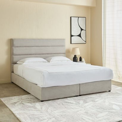 Curvy Linear King Upholstered Bed - 180x200 cm