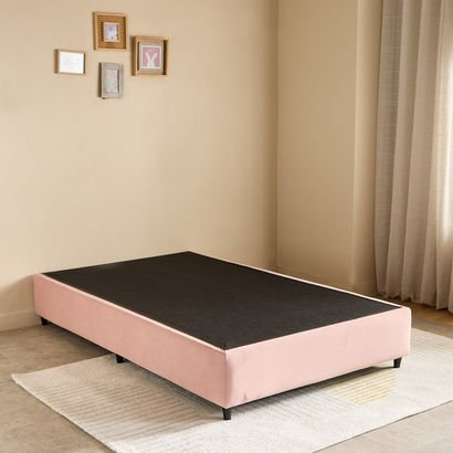 Ivory Upholstered Single Bed Base - 90x200 cm