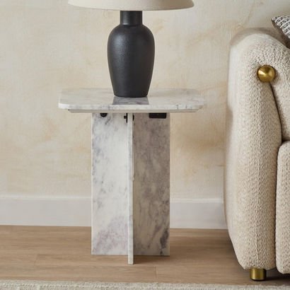 Vendra Sands Genuine Marble End Table