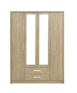 Curvy NXT 4-Door Wardrobe with 2 Mirrors and 2 Dra...