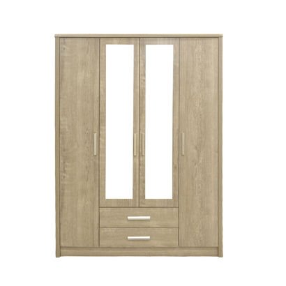 Curvy NXT 4-Door Wardrobe with 2 Mirrors and 2 Dra...