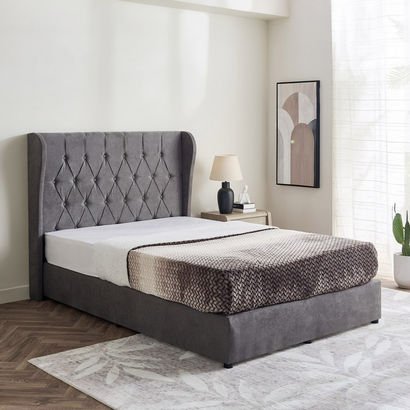 Curvy Chester Queen Upholstered Bed - 160x200 cm