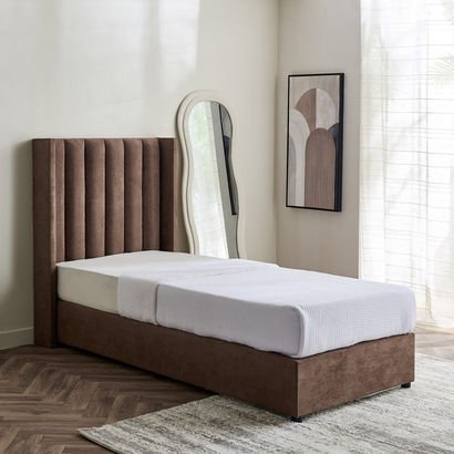 Curvy Clark Upholstered Single Bed - 90x200 cm