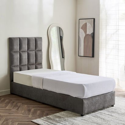 Curvy Rubik Single Upholstered Bed - 90x200 cm
