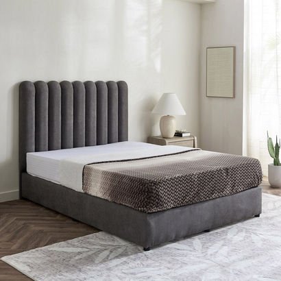 Curvy Haze Upholstered Queen Bed - 140x200 cm