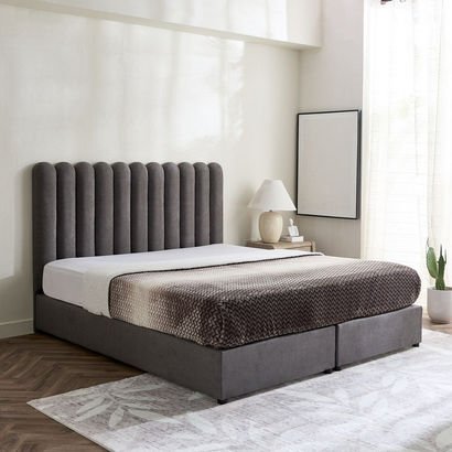 Curvy Haze King Upholstered Bed - 180x200 cm