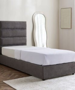 Curvy Linear Upholstered Single Bed - 90x200 cm