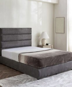 Curvy Linear Upholstered Queen Bed - 160x200 cm
