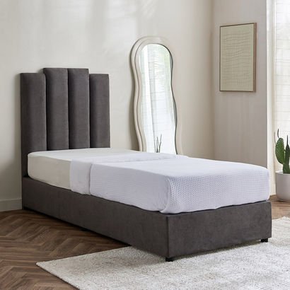 Curvy Riston Upholstered Single Bed - 90x200 cm