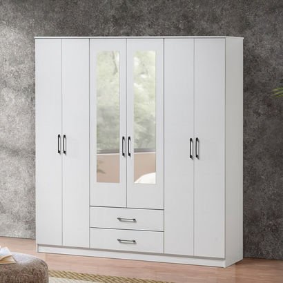 Movo Oasis Clover 6-Door Wardrobe with 2 Drawers a...